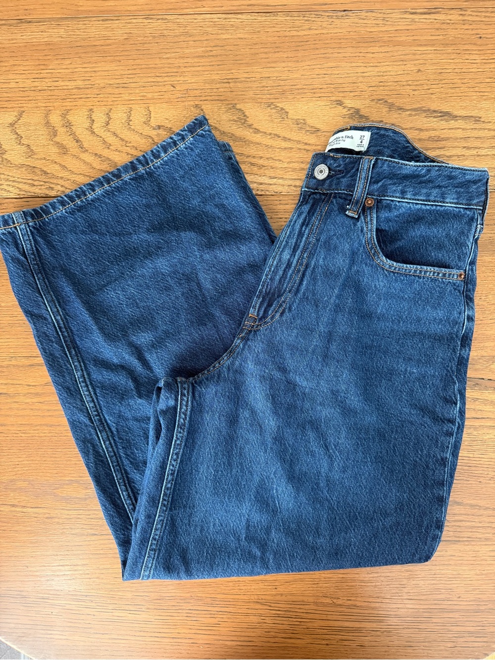 Abercrombie & Fitch The Crop Wide Leg High Rise Jeans